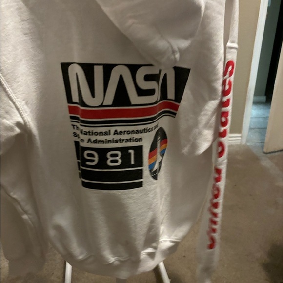 Neon Riot United States 1981 NASA White Graphic Print Hoodie Medium Comfy Pocket - Picture 12 of 12